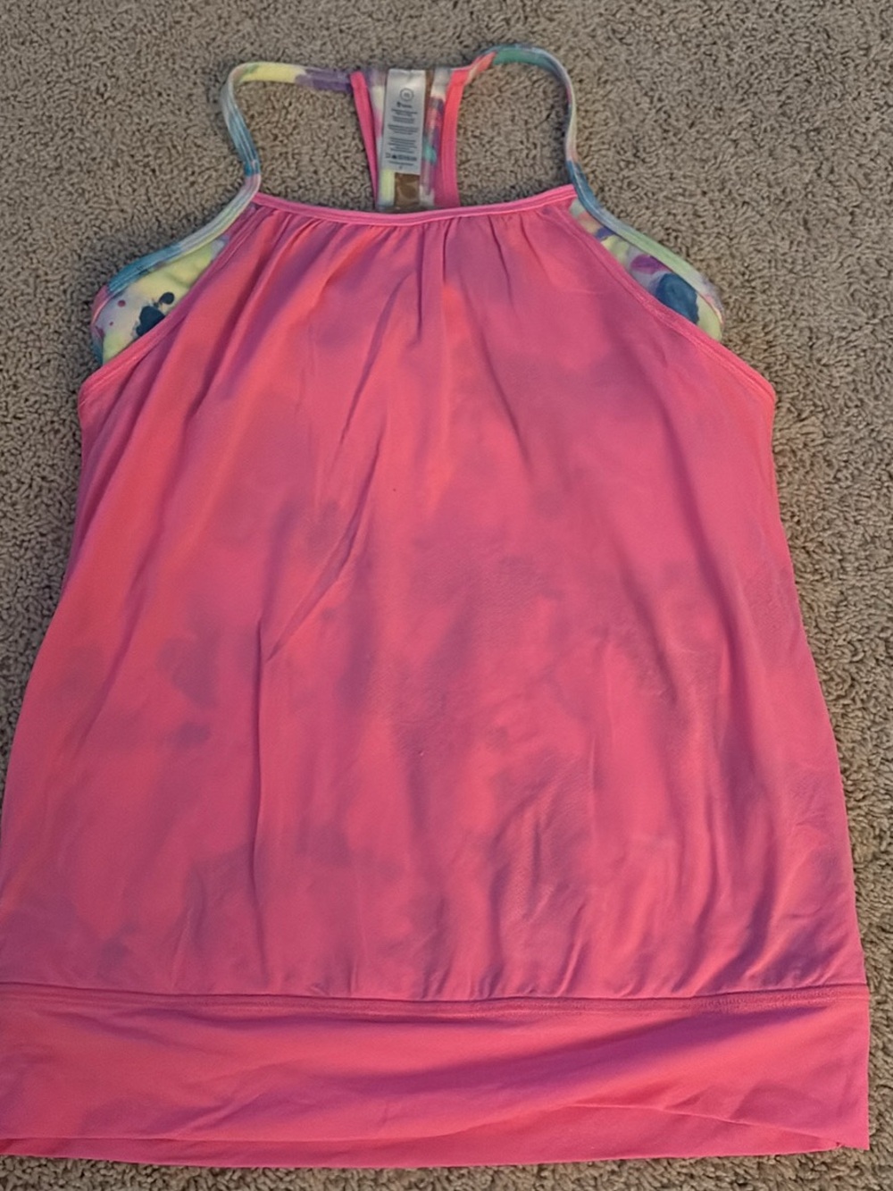 Ivivva Coral Pink Halter Tank with Multicolor Tie Straps